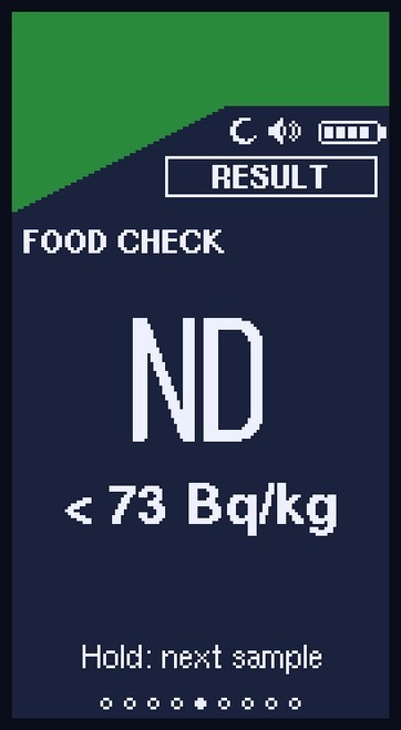 Food Check result: ND below 73 Bq/kg